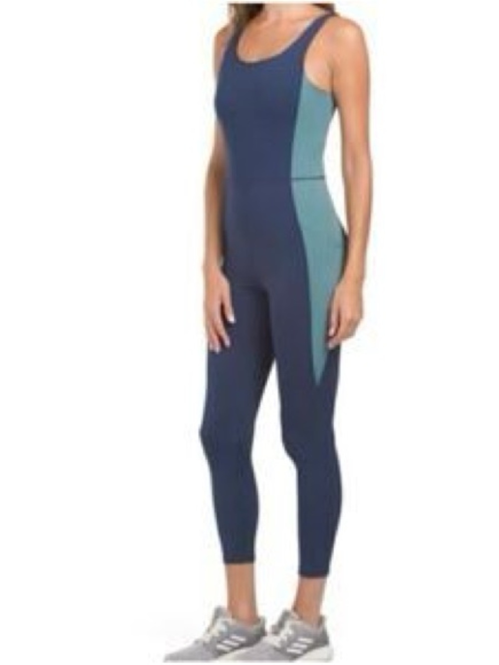 Move Theology Sleeveless Colorblock Navy & Teal Jumpsuit